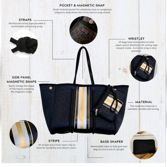 TAYLOR GRAY Neoprene Tote Bag & Clutch - Picture 2 of 15